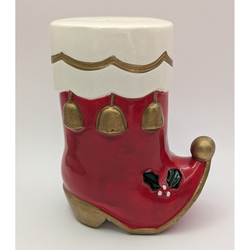 VTG Christmas Santa Elf Boot Salt & Pepper‎ 1960's Japan Mid Century Napco 4.5" - Picture 6 of 16